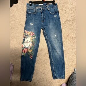 Floral Embroidered Women's Jeans